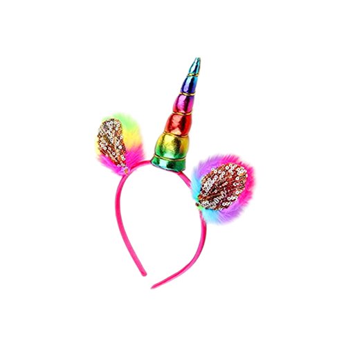 LUOEM Diadema de unicornio para mujer, falda tutú con rayas multicolor y guantes largos, disfraz de unicornio