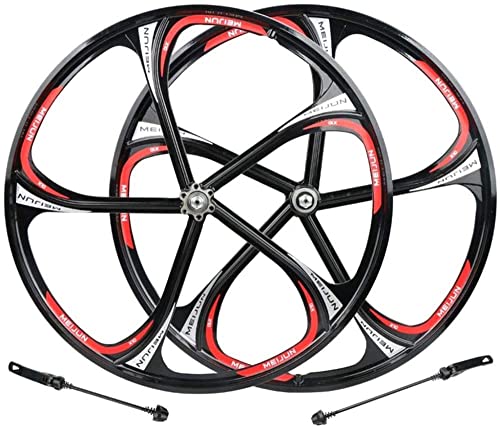 L&WB Rueda Delantera De La Bicicleta De 26 Pulgadas MTB MTB Wheelset Aleación De Magnesio Llanta Cubierta De Rueda De Liberación Rápida Freno De Disco 8 9 10 Veces Bicicletas De Compras