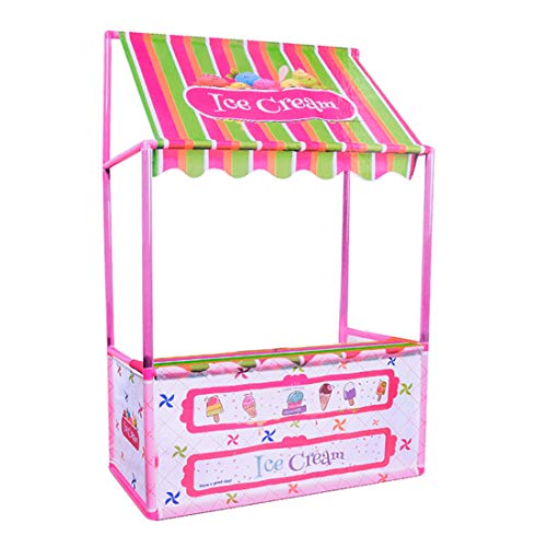 LWKBE Helado/Divertido Food Shop Juego Soporte Carpa, Grande Papel medioambiental Tienda del Juego para niños y niñas, de Interior y al Aire Libre, diversión, Rosado