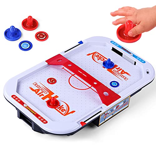 M-MIAO Equipo Deportivo Juegos Familiares,Hockey De Escritorio Juego,Mini Juegos De Hockey sobre Hielo,Mesa De Hockey con Aire Y Accesorios,Maquina Arcade Pequenia,52×13×8.5cm