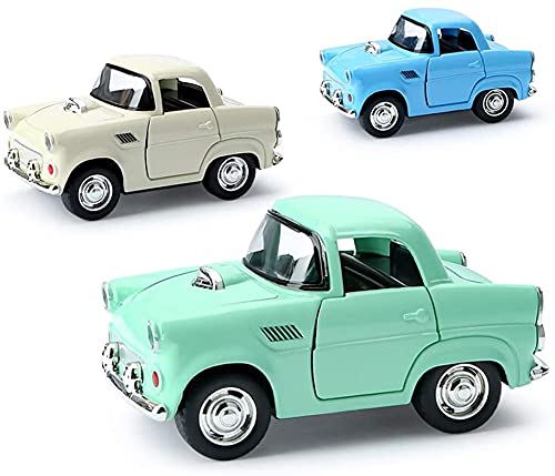 M-zen Versión de lujo Modelo de coche Mini vehículo clásico retrovisor Coche de juguete encantador con luces Sonido y puertas que se abren Regalos de cumpleaños Navidad para niños pequeños - Modelo fu