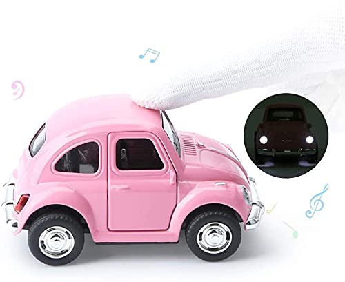 M-zen Versión de lujo Modelo de coche Mini vehículo clásico retrovisor Coche de juguete encantador con luces Sonido y puertas que se abren Regalos de cumpleaños Navidad para niños pequeños - Modelo fu