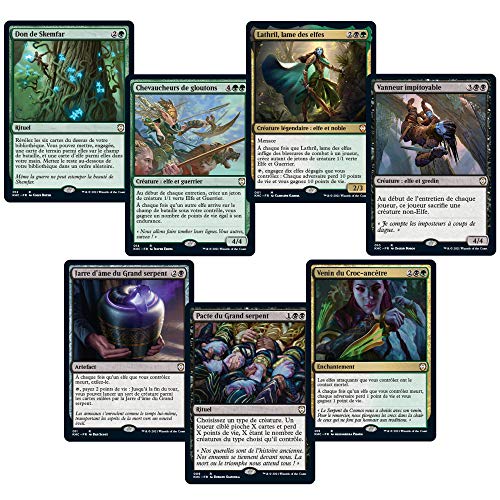 Magic The Gathering Commander Kaldheim: Empire elfe (Carta de 100 Cartas), Color Verde y Negro