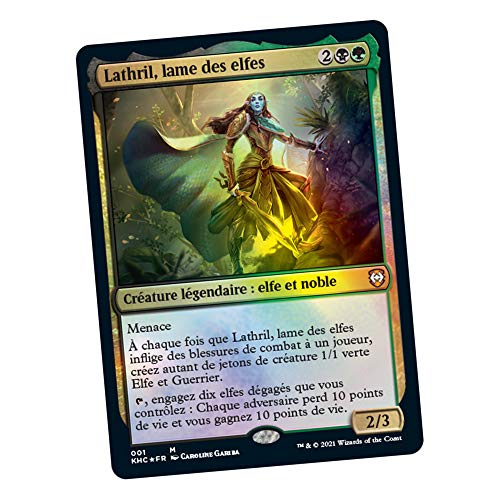 Magic The Gathering Commander Kaldheim: Empire elfe (Carta de 100 Cartas), Color Verde y Negro