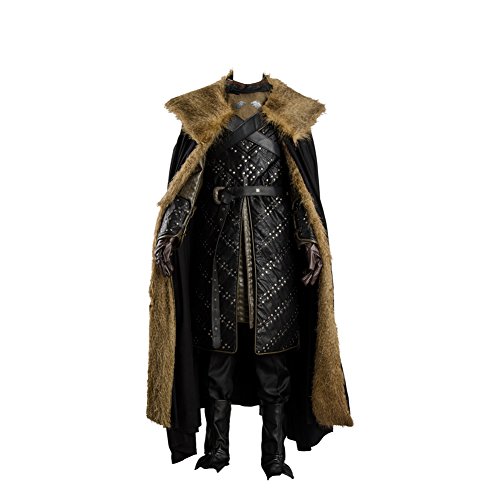 Manfis Disfraz de cosplay medieval del rey del Norte, armadura imperial, para hombre, color negro, talla M