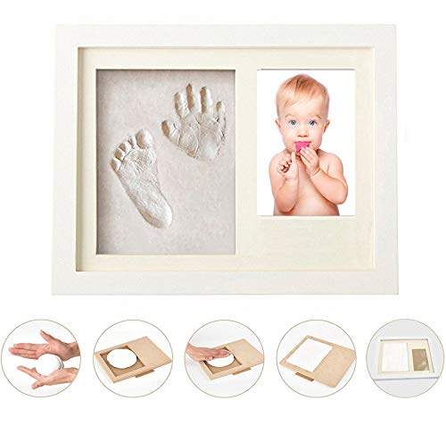 Mano del bebé y Huella Kit, Marco del bebé Huella de Mano Kit para Mesa y de Pared, Personalizable recién Nacido Manos y Pies Imprimir Memorable Recuerdo