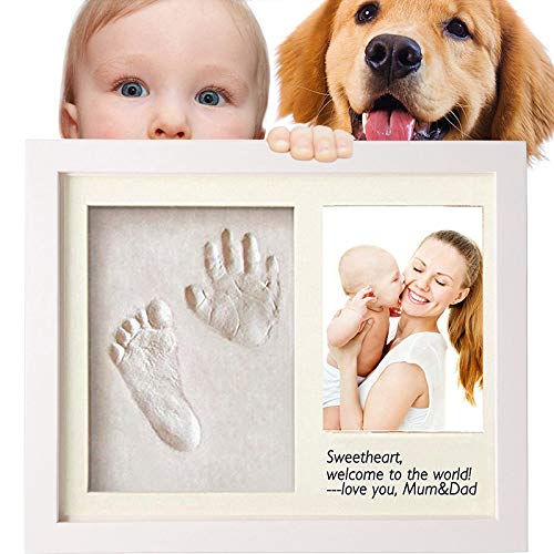 Mano del bebé y Huella Kit, Marco del bebé Huella de Mano Kit para Mesa y de Pared, Personalizable recién Nacido Manos y Pies Imprimir Memorable Recuerdo