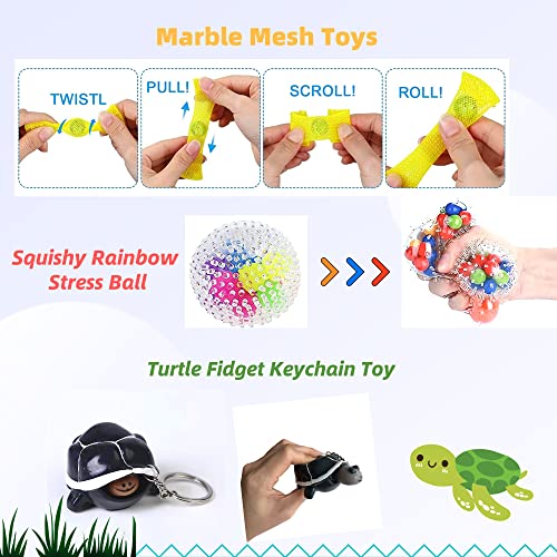 MarckersHome Fidget Toys Pack, 22 Piezas Juego de Juguetes antiestrés Simple, con Llavero antiestrés de Tortuga con Bola antiestrés para niños, Regalos para niños, antiestrés para Adultos