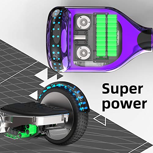 MARKBOARD 6,5" Hoverboard Patinete Eélctrico Hover Scooter Board Portátil Scooter Electrico con Luces de Ruedas, Altavoz Bluetooth