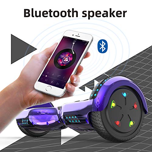 MARKBOARD 6,5" Hoverboard Patinete Eélctrico Hover Scooter Board Portátil Scooter Electrico con Luces de Ruedas, Altavoz Bluetooth