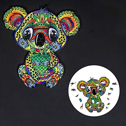 Marrmo Jigsaw - Puzzle de descompresión para adultos y niños, objetos de aprendizaje de calidad, puzle para adultos y niños, regalo de madera, marmotas, koala, león, tigre, diseño de puzle (koala)