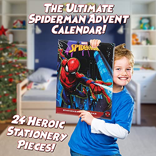 Marvel Calendario Adviento 2021 de Spiderman, Calendario Adviento para Niños, 24 Sorpresas de PapelerÍa Niños