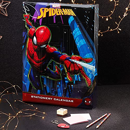 Marvel Calendario Adviento 2021 de Spiderman, Calendario Adviento para Niños, 24 Sorpresas de PapelerÍa Niños