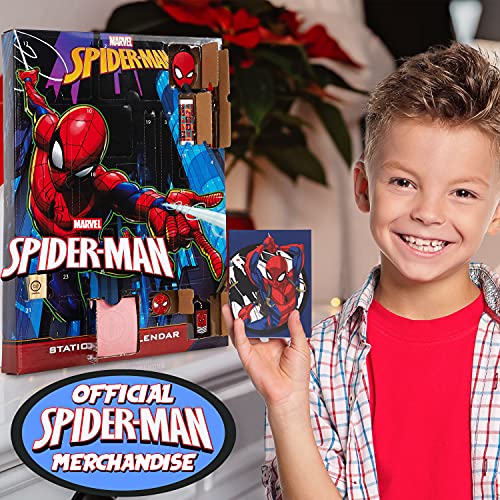 Marvel Calendario Adviento 2021 de Spiderman, Calendario Adviento para Niños, 24 Sorpresas de PapelerÍa Niños