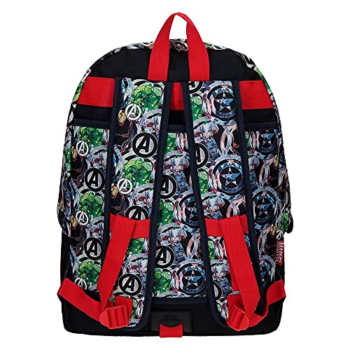 Marvel Los Vengadores Avengers Armour Up Mochila Doble Compartimento Adaptable a Carro Azul 31x42x17,5 cms Poliéster 22.79L