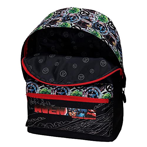 Marvel Los Vengadores Avengers Armour Up Mochila Doble Compartimento Adaptable a Carro Azul 31x42x17,5 cms Poliéster 22.79L