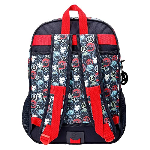 Marvel Los Vengadores Avengers Team Mochila Escolar Doble Compartimento Adaptable a Carro Azul 30x40x13 cms Poliéster 15,6L