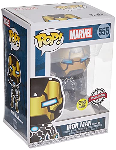 Marvel  ¡Popular 80th Anniversary - Iron Man Model 39 Bobble-Head (Glow in The Dark)