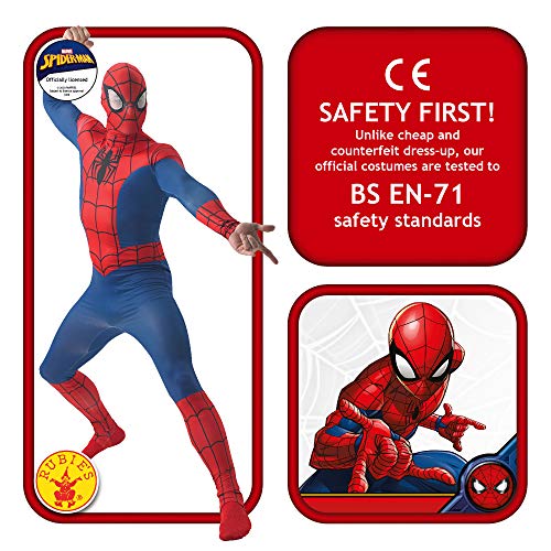 MARVEL ~ Spider-Man - adulto del vestido de lujo del traje de licencia Con separada Redecilla Nuevo 2015 Tamaño estándar (Pecho 38-42 ")