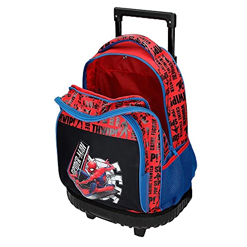 Marvel Spiderman Great Power Mochila Compact 2 Ruedas Rojo 32x45x21 cms Poliéster 30,24L