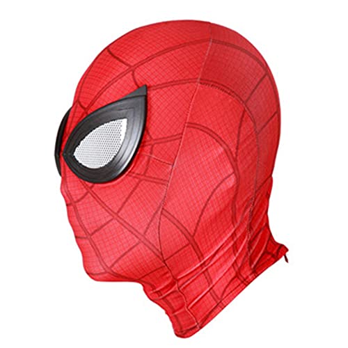 Máscara Cosplay para Niños Casco Spiderman Casco Los Vengadores Capucha Carnaval Tocado Rendimiento, Accesorios Cabeza Halloween Que Cubre La Cabeza, Disfraz De Película, Vestir,Red-Kid