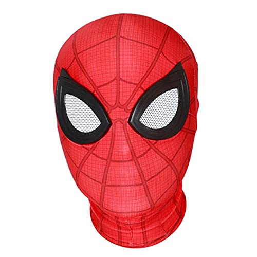 Máscara Cosplay para Niños Casco Spiderman Casco Los Vengadores Capucha Carnaval Tocado Rendimiento, Accesorios Cabeza Halloween Que Cubre La Cabeza, Disfraz De Película, Vestir,Red-Kid