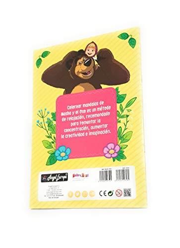 Masha y el Oso Cuaderno Para Colorear Dibujos Y Pegar pegatinas. Diviértete con Masa y el Oso Colorear Pegatinas