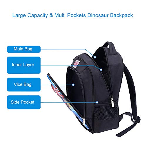 MATMO - Mochila de dinosaurio para niños, mochila escolar personalizable