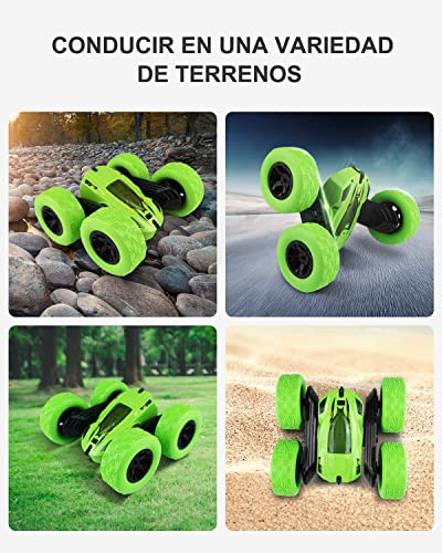 Maxesla Coches Teledirigido para Niños con 360° Rotación, 2.4 GHz Coches Teledirigidos, Coche teledirigido 4x4 de Alta Velocidad 4WD, Coche RC niños de 6 7 8 9 12 años de Edad Regalo, Verde