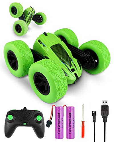 Maxesla Coches Teledirigido para Niños con 360° Rotación, 2.4 GHz Coches Teledirigidos, Coche teledirigido 4x4 de Alta Velocidad 4WD, Coche RC niños de 6 7 8 9 12 años de Edad Regalo, Verde