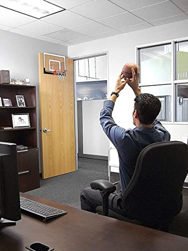 MaxxToys - Cesta de baloncesto unisex para dormitorio, con balón y bomba de aire, tabla de planchar a la puerta sin taladrar, multicolor, 45 x 45 x 33 cm