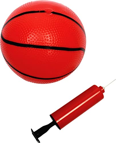 MaxxToys - Cesta de baloncesto unisex para dormitorio, con balón y bomba de aire, tabla de planchar a la puerta sin taladrar, multicolor, 45 x 45 x 33 cm