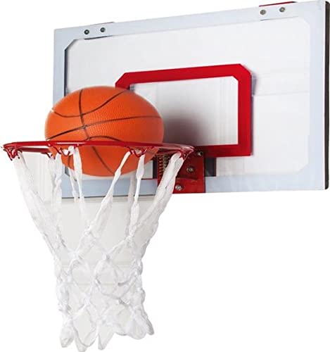 MaxxToys - Cesta de baloncesto unisex para dormitorio, con balón y bomba de aire, tabla de planchar a la puerta sin taladrar, multicolor, 45 x 45 x 33 cm