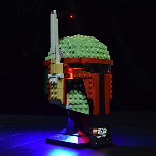 MBKE Juego de luces LED para casco Lego Star Wars Boba Fett 75277, kit de iluminación compatible con Lego 75277