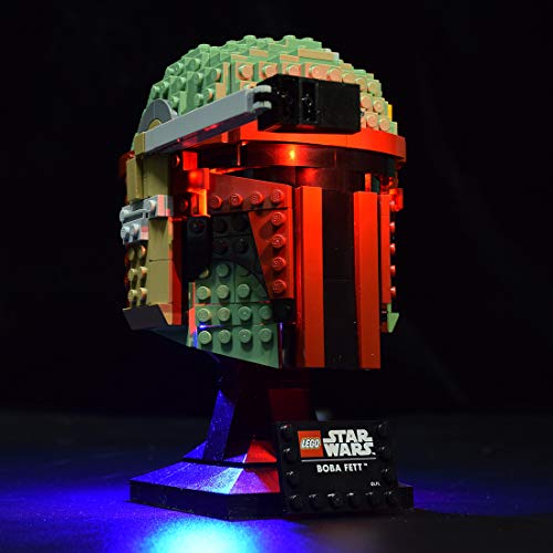 MBKE Juego de luces LED para casco Lego Star Wars Boba Fett 75277, kit de iluminación compatible con Lego 75277