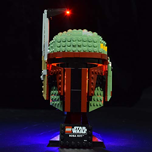 MBKE Juego de luces LED para casco Lego Star Wars Boba Fett 75277, kit de iluminación compatible con Lego 75277