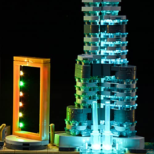 MBKE Juego de luces para Lego 21052 Arquitectura Dubai , kit de iluminación LED compatible con Lego 21052