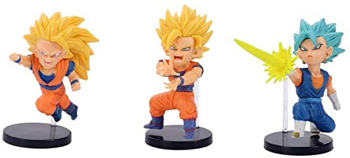 Mdcgok Personajes de Anime Modelo 6 unids / Set Dragon Ball Z Dark Goku Gogeta Vegeta Super Saiya King Fist Figura de acción PVC Estatuilla Colección muñeca 8-10cm