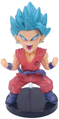 Mdcgok Personajes de Anime Modelo 6 unids / Set Dragon Ball Z Goku Super Saiya Pelo Azul Majin Buu Mr. Satan Trunks PVC estatuilla colección muñeca 9cm