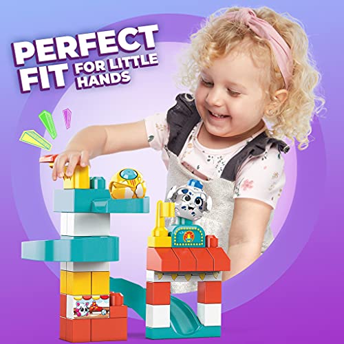 Mega Bloks Peek-A-Bloks ¡Vamos al Parque de Atracción! bloques de construcción para niños +1 año (Mattel GKX70)