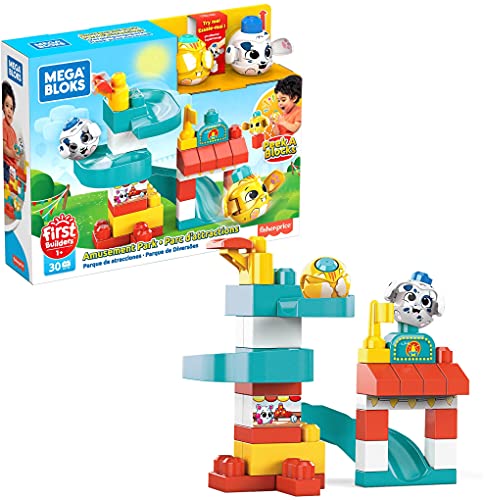 Mega Bloks Peek-A-Bloks ¡Vamos al Parque de Atracción! bloques de construcción para niños +1 año (Mattel GKX70)