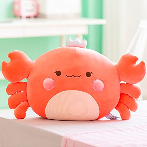 MEKTSA 58 cm de algodón de Peluche de Cangrejo de Peluche de Animal Submarino Lindo pequeño sillón de Peluche sofá decoración Juguete Almohada 58 cm Naranja