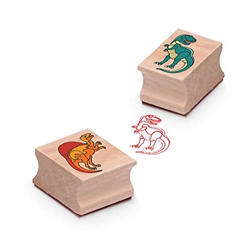 Melissa & Doug- Dinosaurs Set di Timbri in Legno, Multicolore, 1633