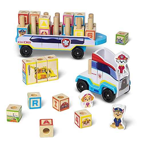 Melissa & Doug PAW Patrol Camion con Blocchi ABC in Legno (33 Pezzi), Multicolore