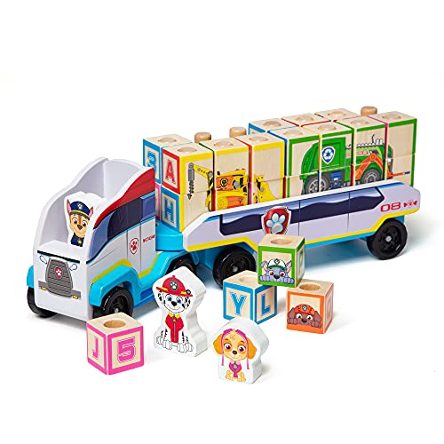 Melissa & Doug PAW Patrol Camion con Blocchi ABC in Legno (33 Pezzi), Multicolore