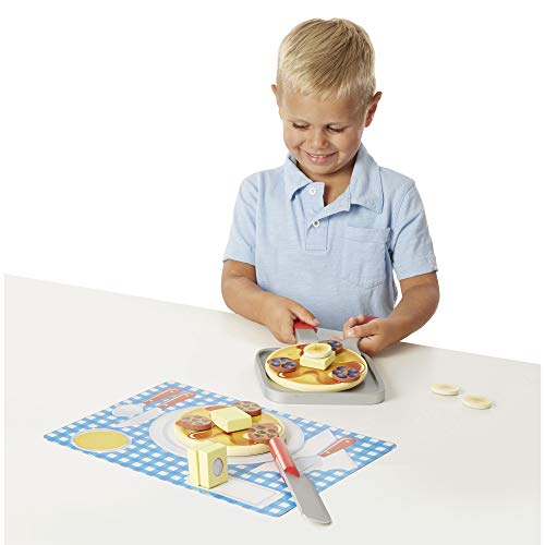 Melissa & Doug Set de tortitas / panqueques / pancakes para jugar a voltearlos y a servirlos !  |Juego simbólico para niños | Juego de comida| 3+ años