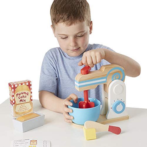 Melissa & Doug Wooden Make-a-Cake Mixer Set, Multicolor (19840)