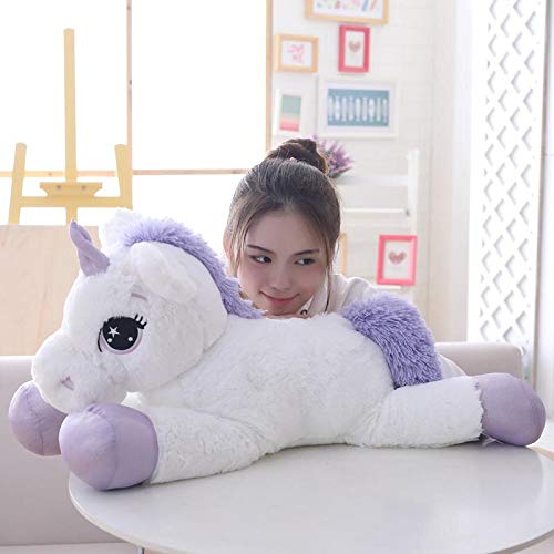 Mhtop Peluche Unicornio Gigante Animal de Peluche muñeca Suave tamaño Grande Unicornio Almohada de Felpa Juguetes para niños cumpleaños Mujeres