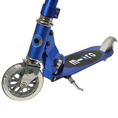 Micro® Sprite, Original Design, Patinete 2 Ruedas Plegable, +6 Años, Peso 2,85kg, Carga Máx 100Kg, Aluminio, Plataforma Antideslizante, Rodamientos ABEC 9 (Azul Zafiro)