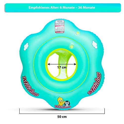 Milidom® Flotador para bañera de bebé, asiento para niños pequeños, de 6 meses a 3 años